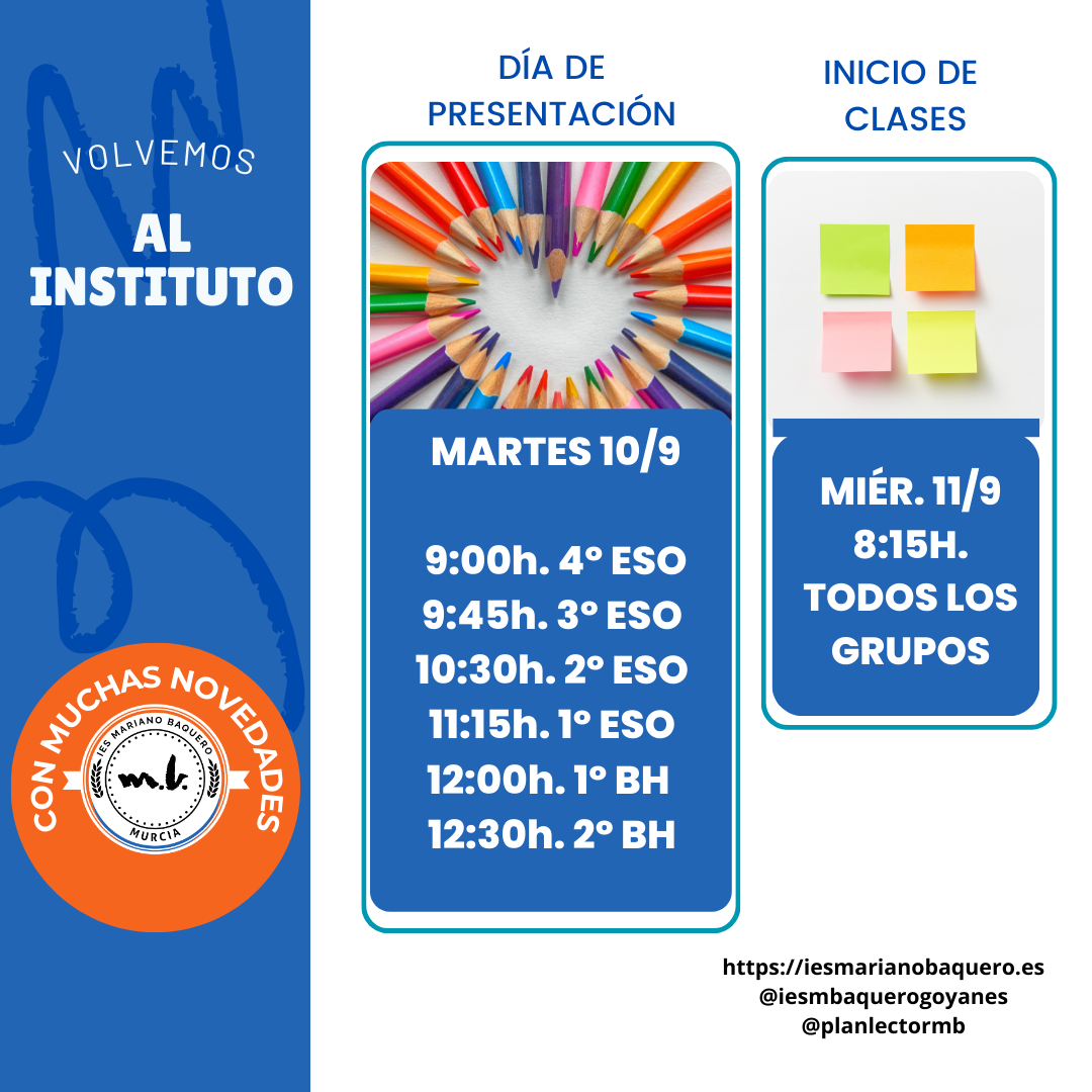 Comienzo de clases 2024/25